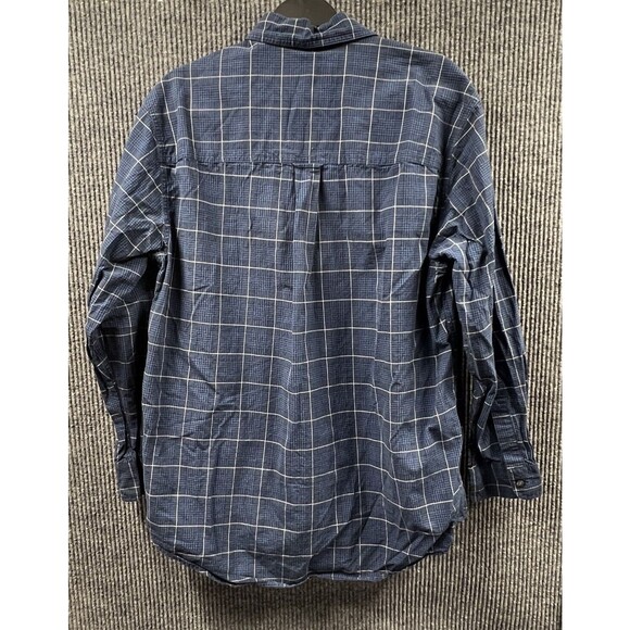 Chaps Ralph Lauren Shirt Mens‎ Medium Blue  Plaid Button Down VTG Cotton Casual - Picture 6 of 15